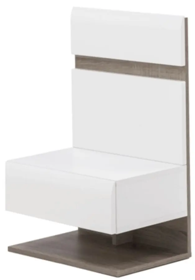 Noptiera Mobhaus Lynatet Typ 95 (White Extra High Gloss/Sonoma Oak Truffle)