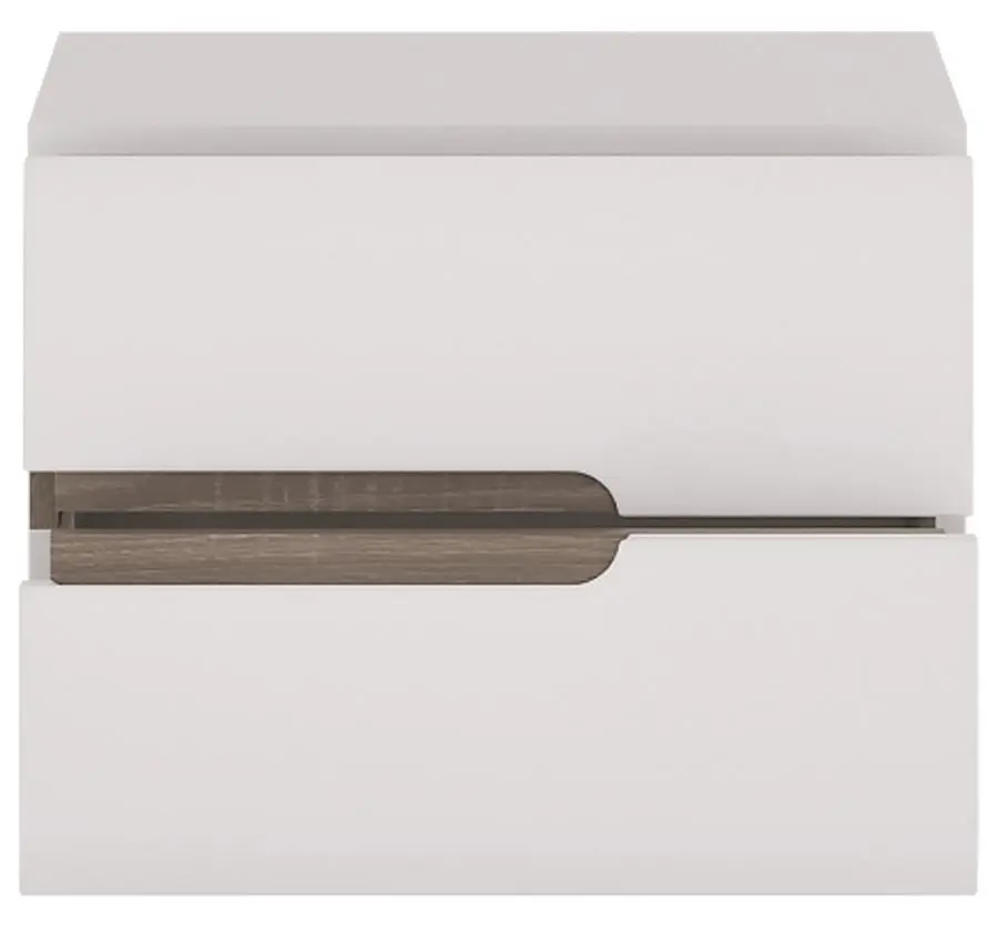 Тумба прикроватная Mobhaus Lynatet Typ 96 (White Extra High Gloss/Sonoma Oak Truffle)