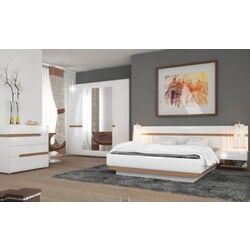 Тумба прикроватная Mobhaus Lynatet Typ 96 (White Extra High Gloss/Sonoma Oak Truffle) Thumb