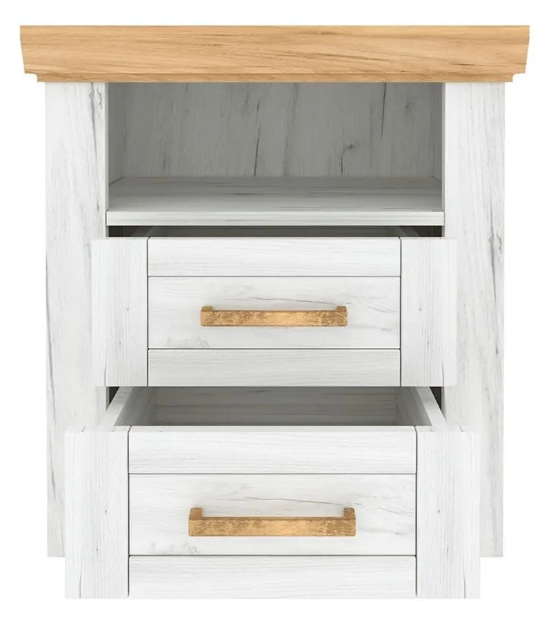 Тумба прикроватная Tempo Kondela Sudbury X (Craft Oak Golden/Craft Oak White) - 2