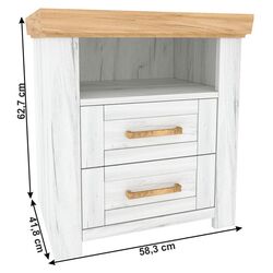 Тумба прикроватная Tempo Kondela Sudbury X (Craft Oak Golden/Craft Oak White) Thumb