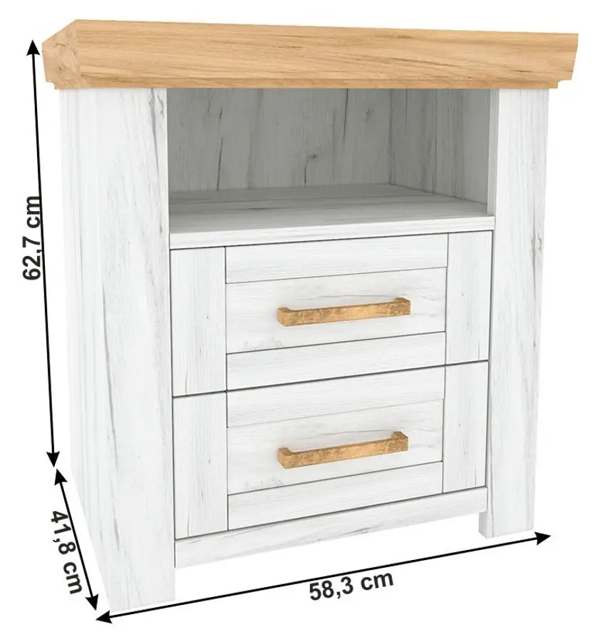 Тумба прикроватная Tempo Kondela Sudbury X (Craft Oak Golden/Craft Oak White) - 3