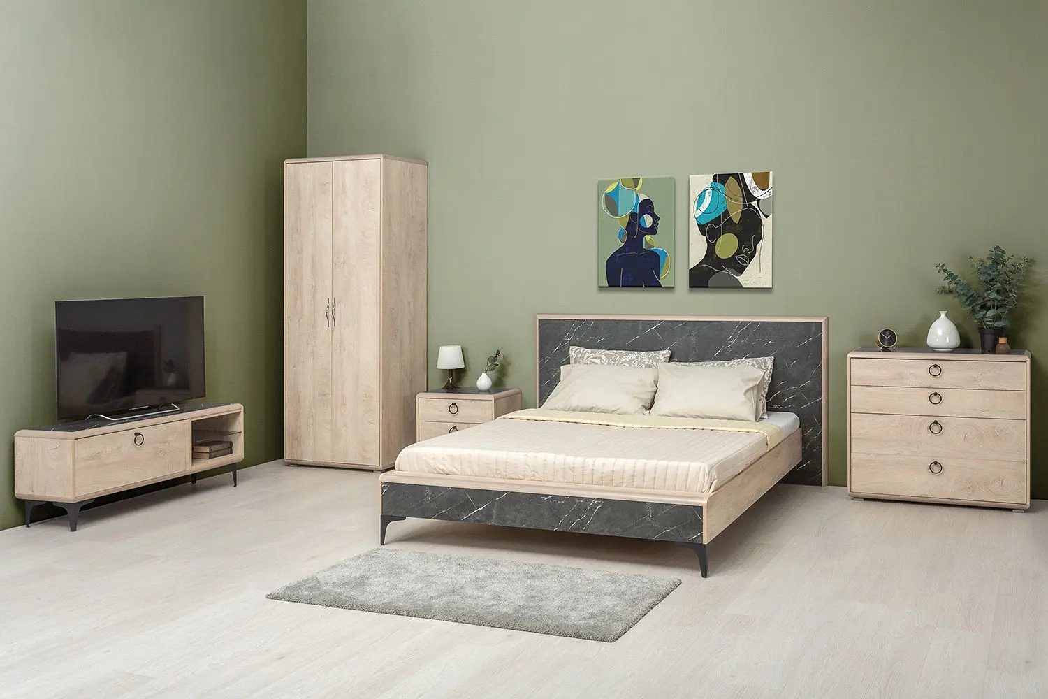Noptiera Mobi Malta 13.286 (Endgrain Oak Elegant/Cretel)
