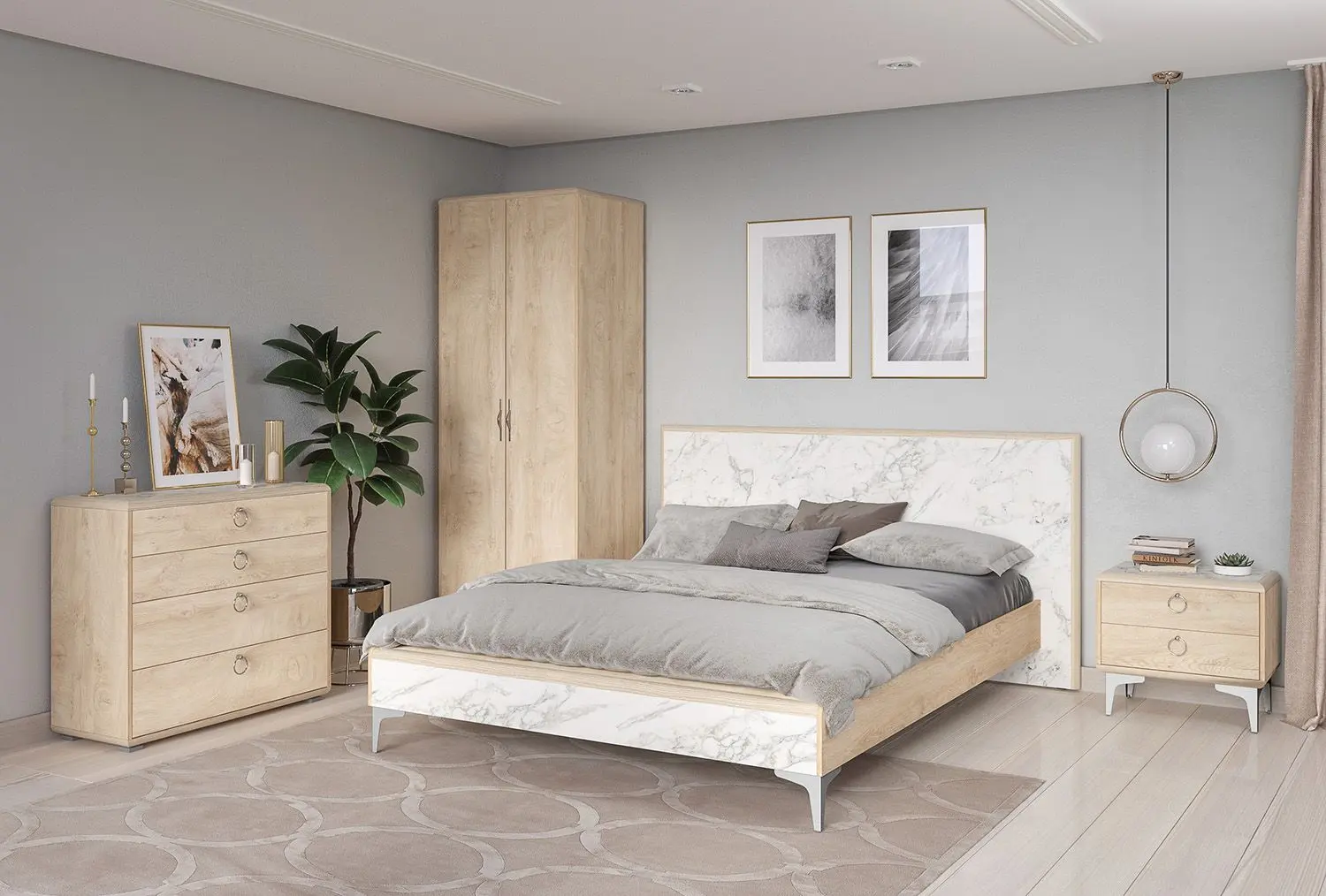 Noptiera Mobi Malta 13.286 (Endgrain Oak Elegant/Sabia)