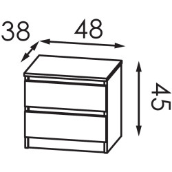 Noptiera Modern Komfi 48cm (Brandy Castello Oak/Craft Oak White) Thumb