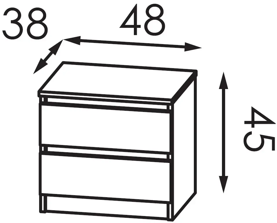 Noptiera Modern Komfi 48cm (Slate Gray/Craft Oak White)