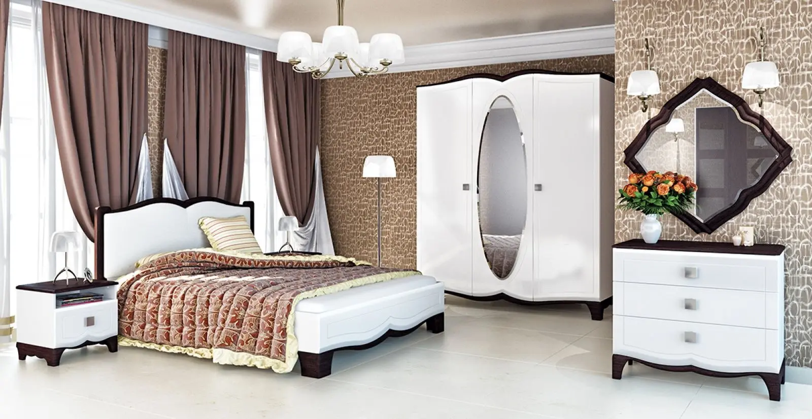 Noptiera Неман Tiffani МН-122-25 (Wenge/White Semi-Gloss)