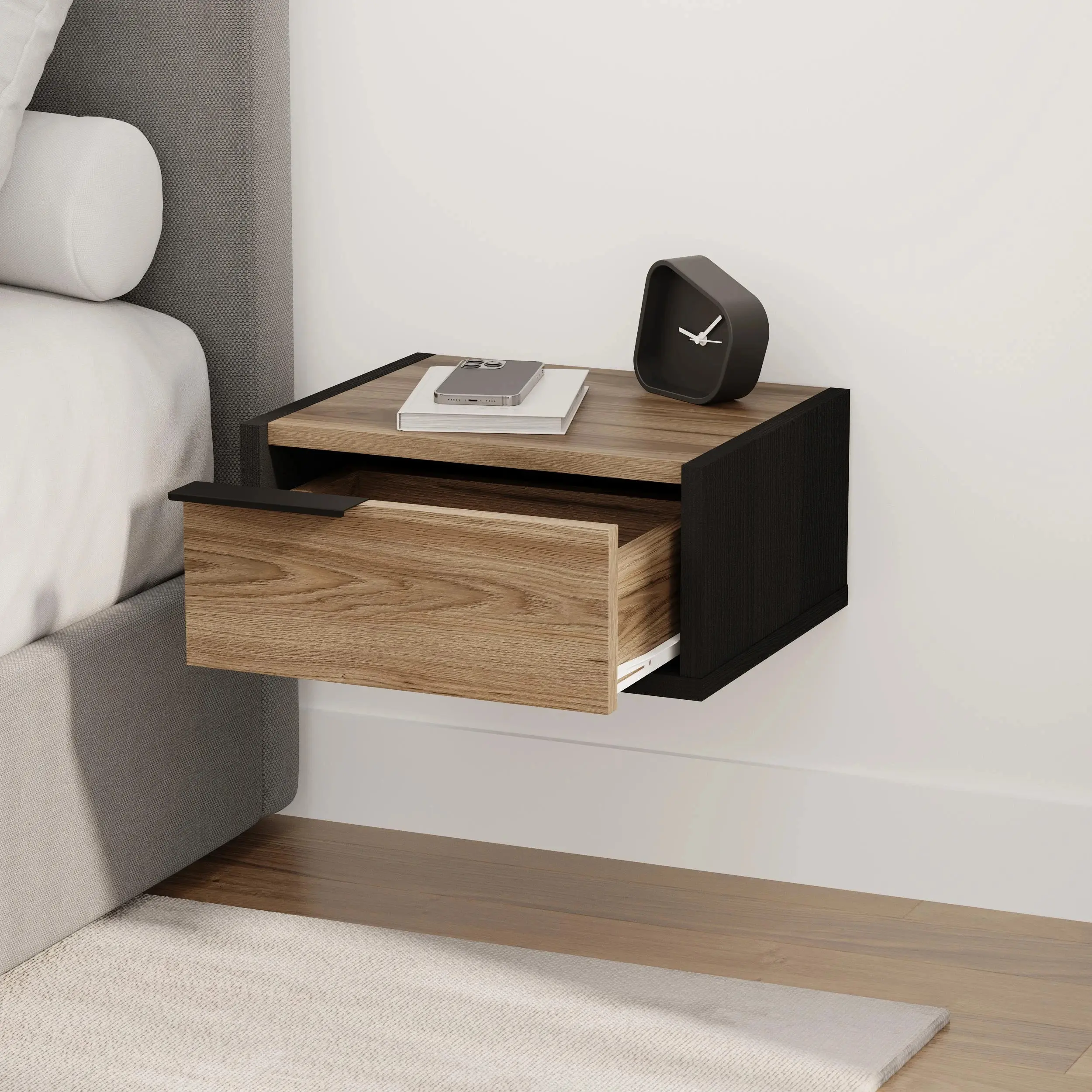 Тумба прикроватная Showdeko ECO (Black/Walnut) - 2