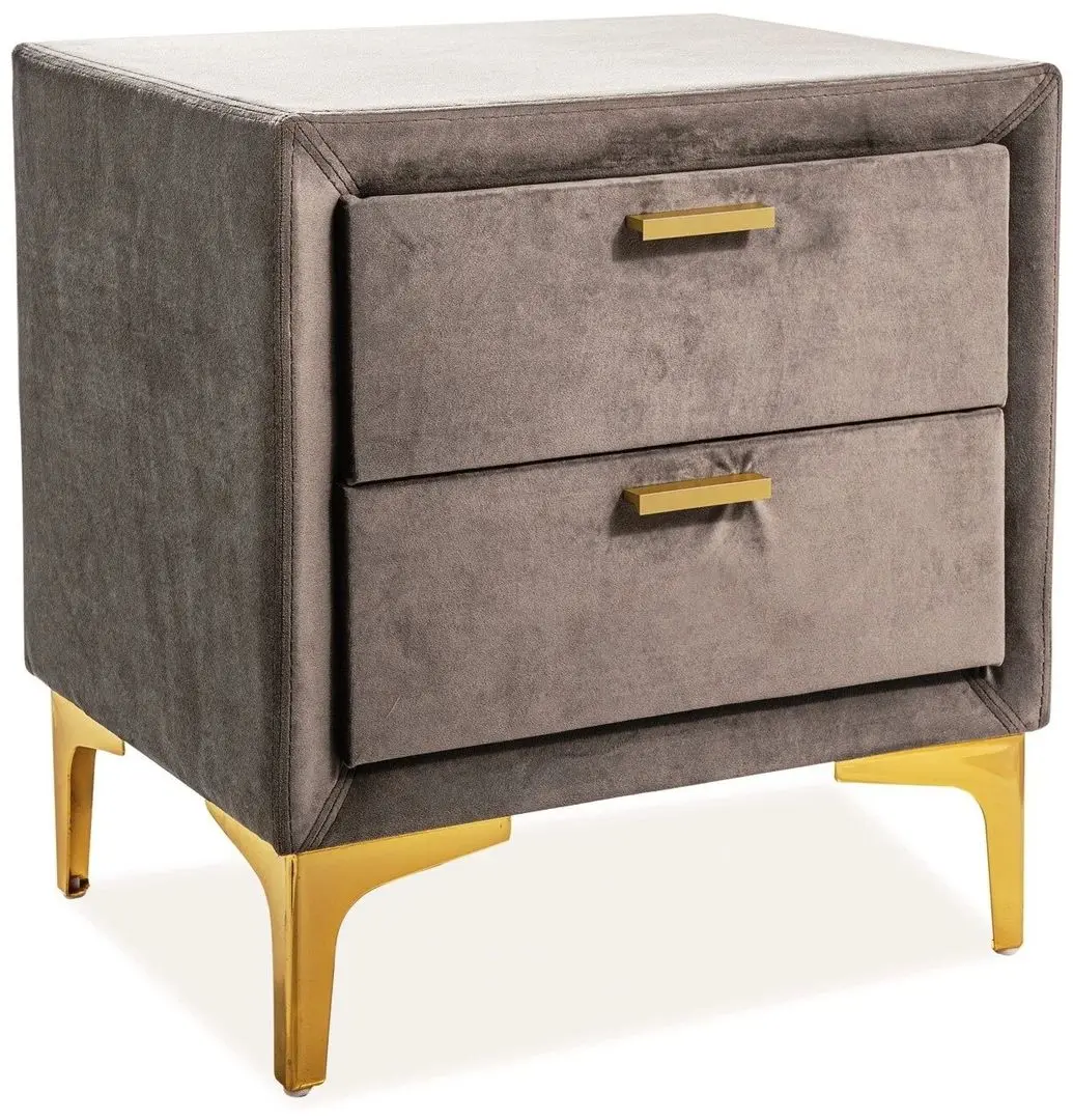Тумба прикроватная Signal Monako Velvet Bluvel 14 (Grey/Gold)