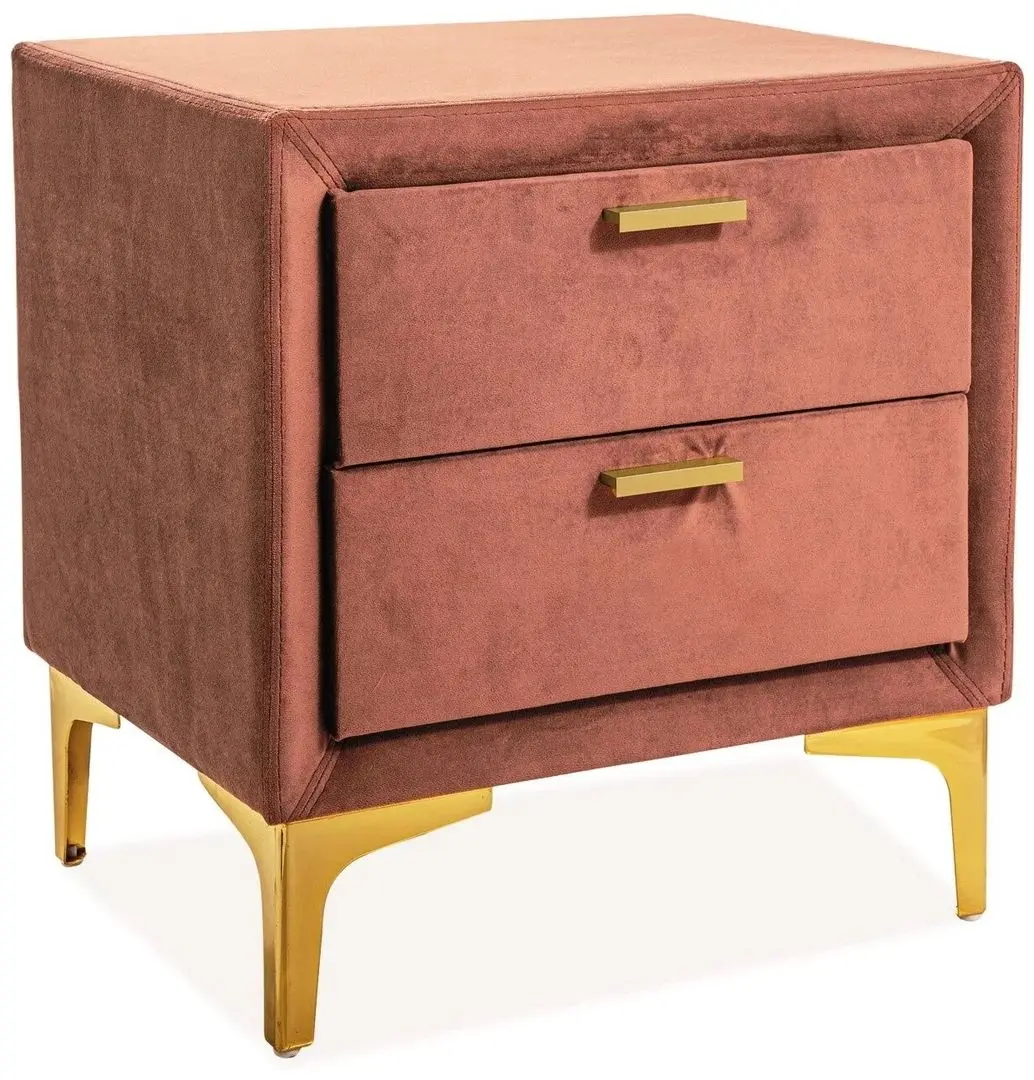 Тумба прикроватная Signal Monako Velvet Bluvel 52 (Antique Pink/Gold)