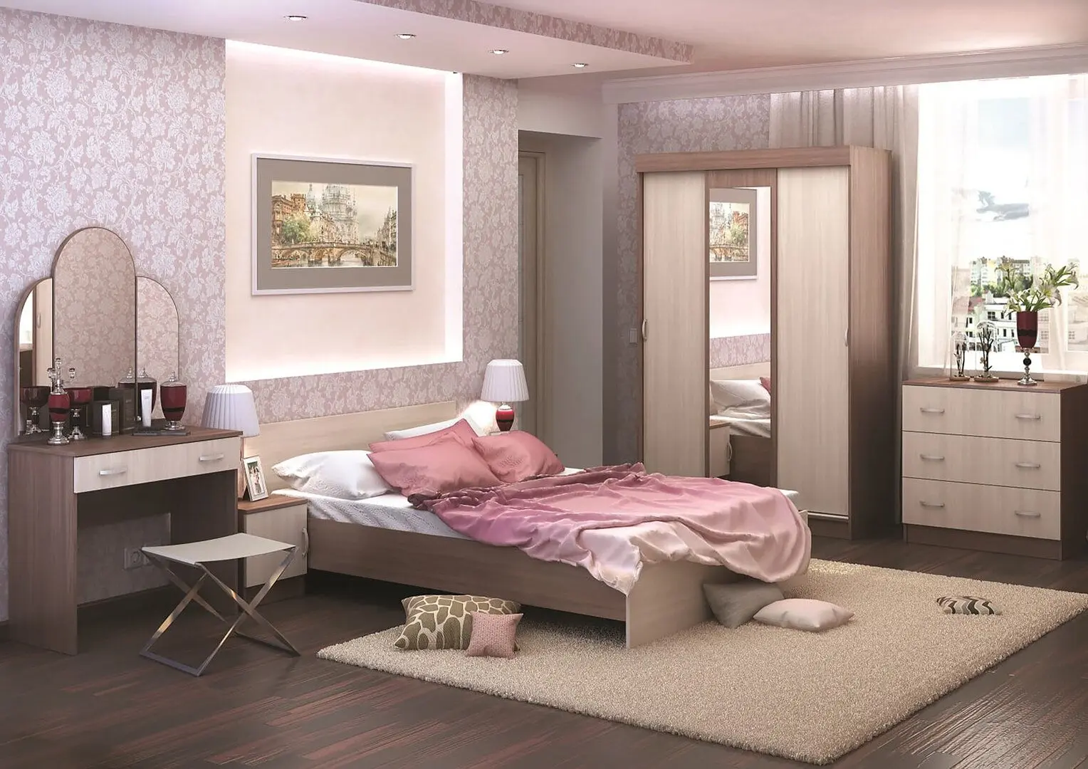 Noptiera Стендмебель Basya ТБ 551 (Ash Shimo Dark/Ash Shimo Light) - 3