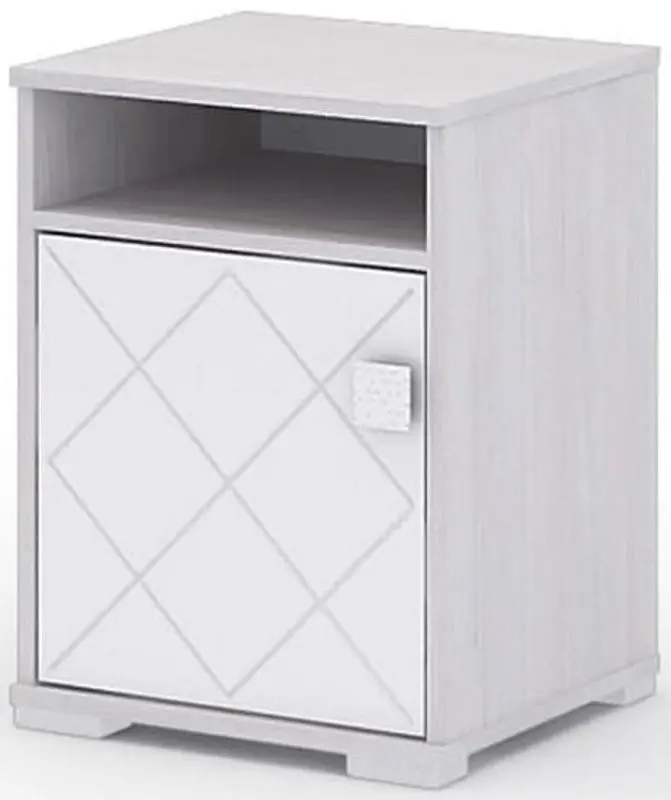 Тумба прикроватная Стендмебель Сальма ТБ 021 (Дуб Анкор Светлый/Белый Глянец)