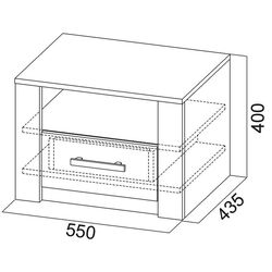 Тумба прикроватная SV-Mebel Гамма 20 (Ясень Анкор Светлый/Сандал Светлый) Thumb