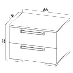 Noptiera SV-mebel Laguna 2 (Sonoma Oak/White Gloss) Thumb