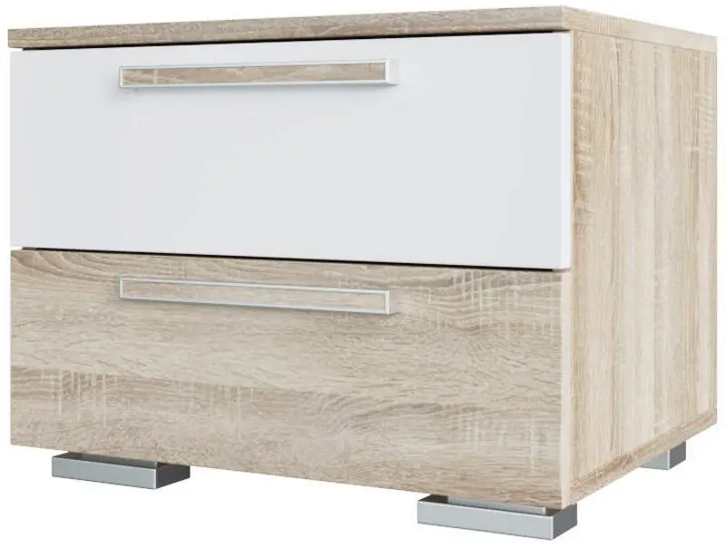 Noptiera SV-mebel Laguna 2 (Sonoma Oak/White Gloss)