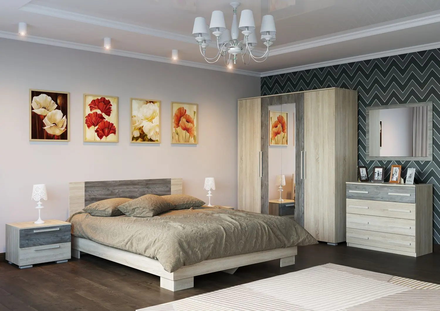 Noptiera SV-mebel Laguna 2 (Sonoma Oak/Jackson Pine) - 3