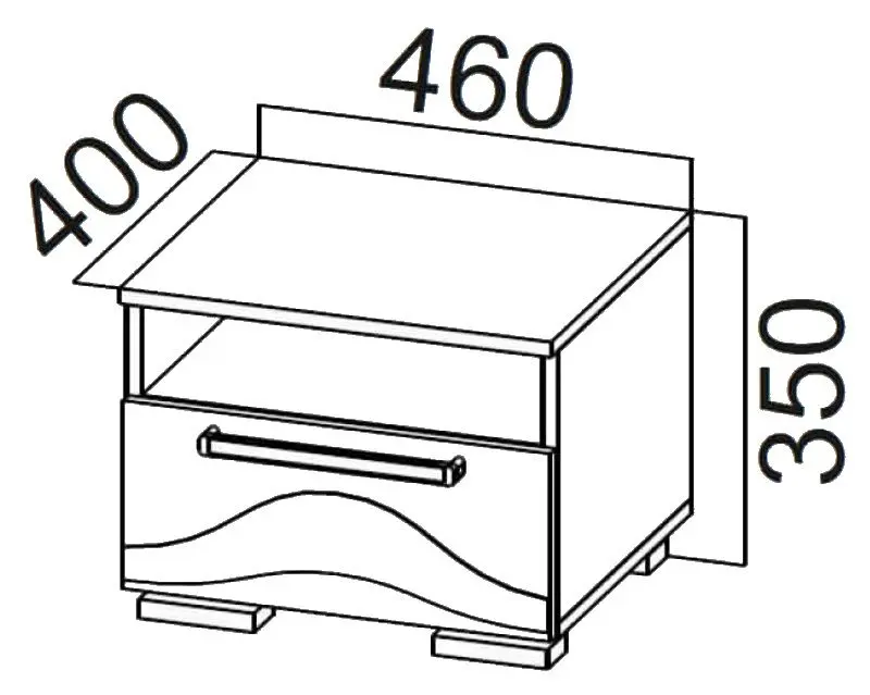Noptiera SV-mebel Laguna 5 (Wenge Oak/Milky Oak) - 2