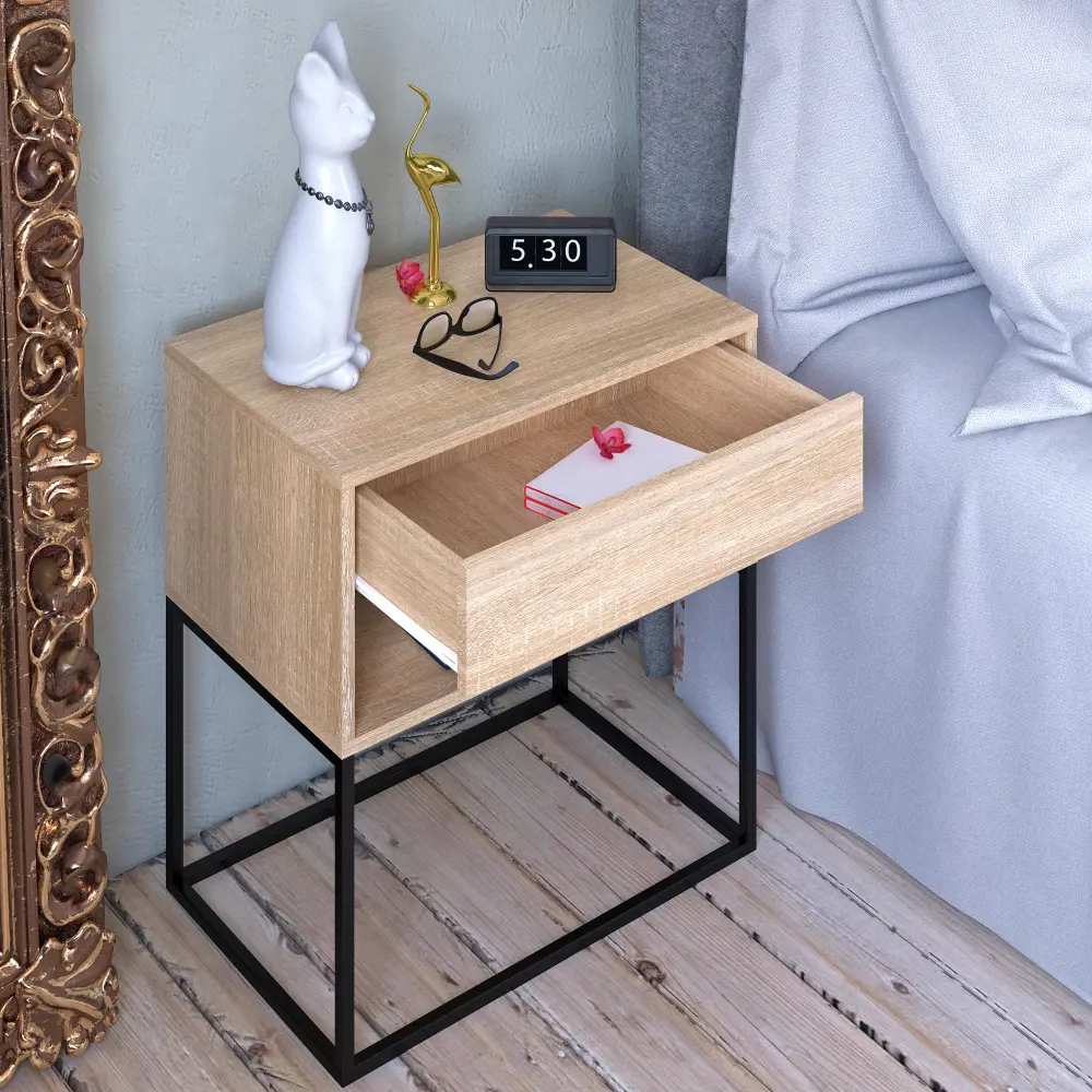 Noptiera Tempo Kondela Arti Typ 2 (Sonoma Oak/Black)