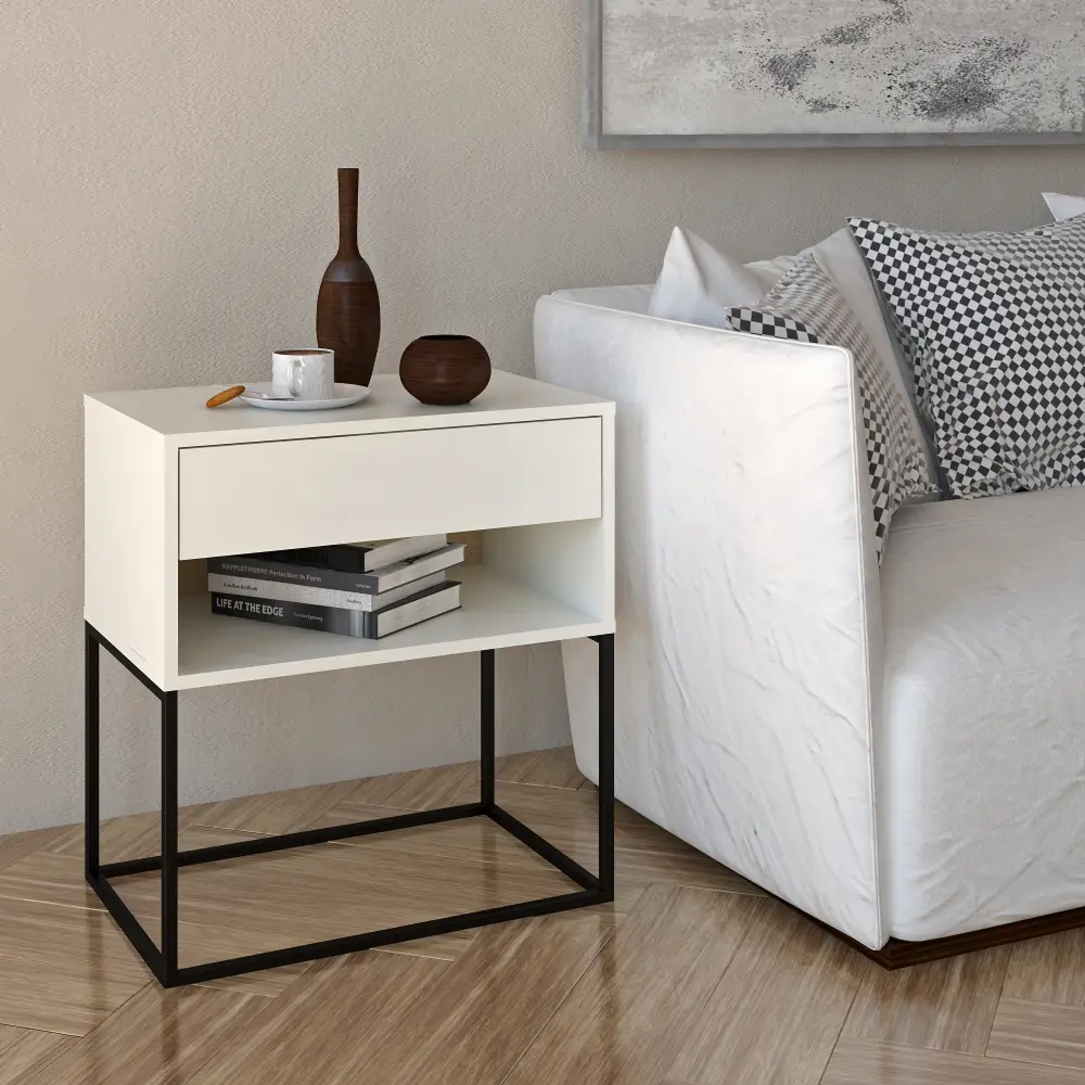 Тумба прикроватная Tempo Kondela Arti Typ 2 (White/Black)