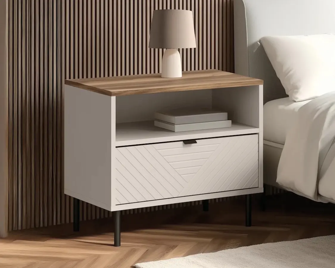 Тумба прикроватная Tempo Kondela Eyco 1S (Cashmere/Castello Oak)