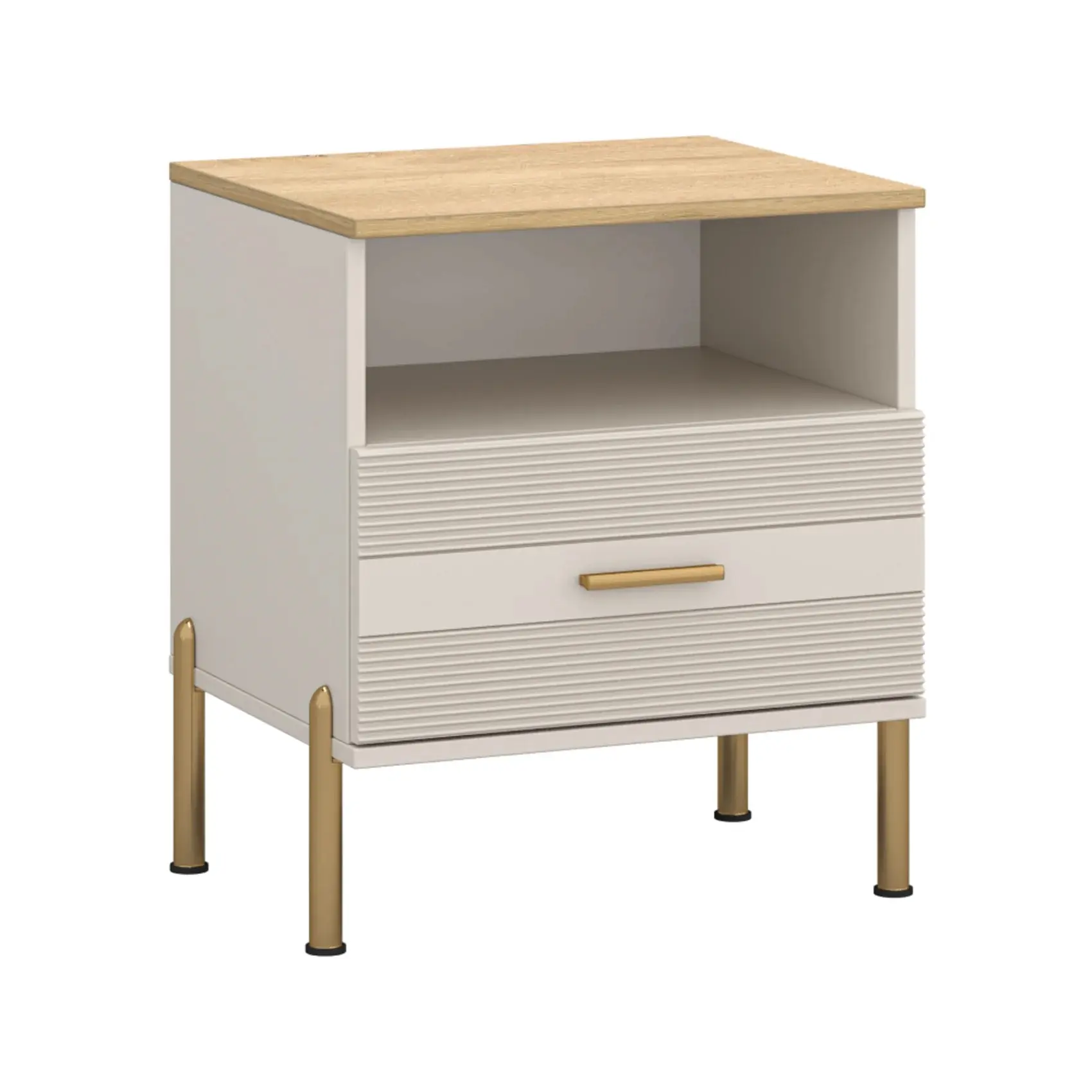 Тумба прикроватная Tempo Kondela Runol 1S (Cashmere/Stone Oak) - 2