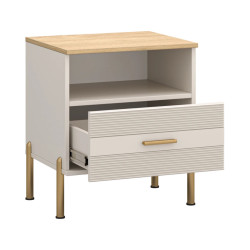 Тумба прикроватная Tempo Kondela Runol 1S (Cashmere/Stone Oak) Thumb