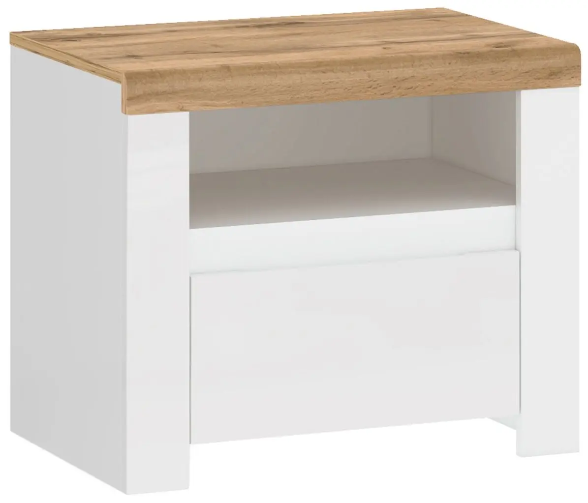 Тумба прикроватная Tempo Kondela Vilgo 1S (Wotan Oak/White Gloss)