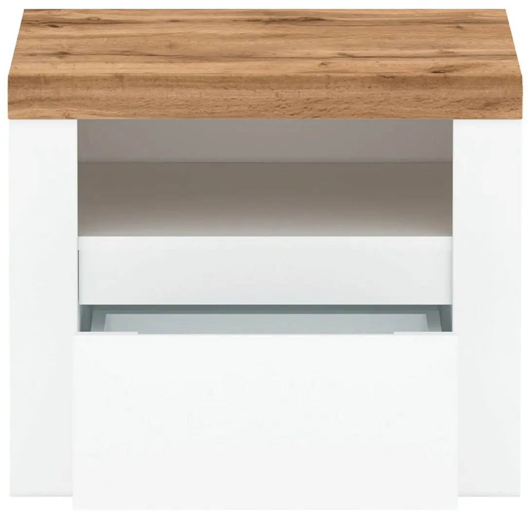 Тумба прикроватная Tempo Kondela Vilgo 1S (Wotan Oak/White Gloss)