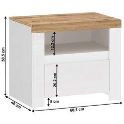 Тумба прикроватная Tempo Kondela Vilgo 1S (Wotan Oak/White Gloss) Thumb