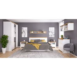 Тумба прикроватная Tempo Kondela Vilgo 1S (Wotan Oak/White Gloss) Thumb