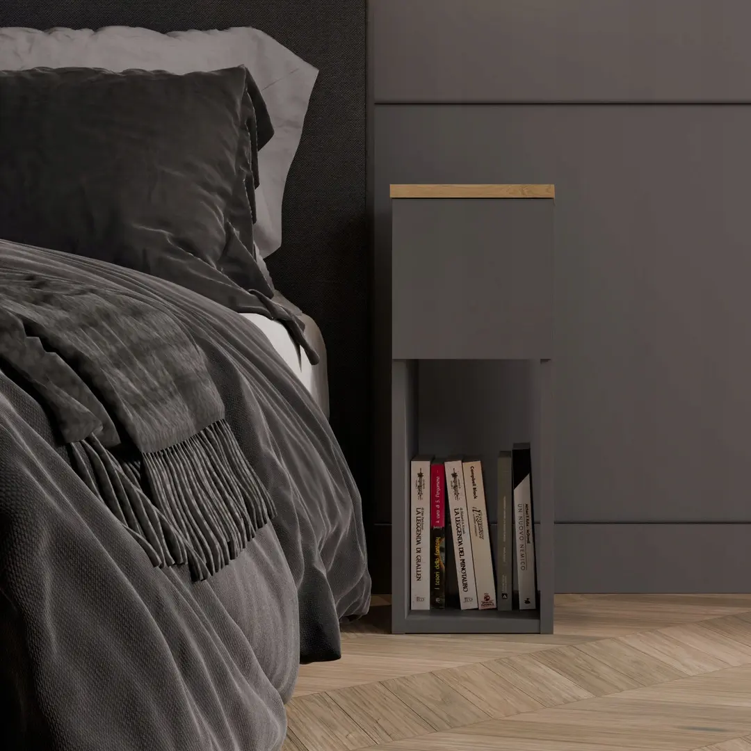 Тумба прикроватная TopEshop Galax 20 1S (AnthraciteArtisan Oak)