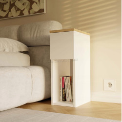 Тумба прикроватная TopEshop Galax 20 1S (White/Artisan Oak)