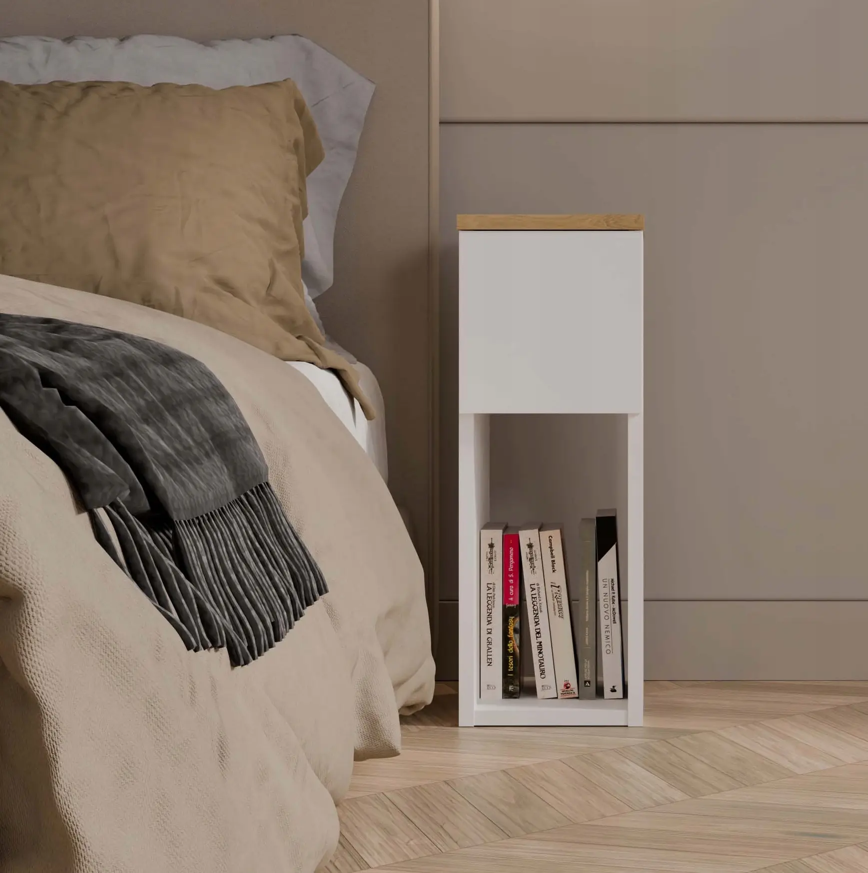 Тумба прикроватная TopEshop Galax 20 1S (White/Artisan Oak) - 5