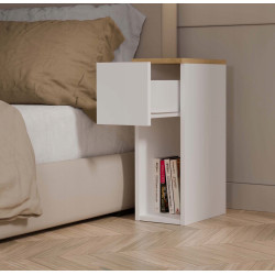 Тумба прикроватная TopEshop Galax 20 1S (White/Artisan Oak) Thumb