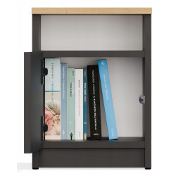 Тумба прикроватная TopEshop Galax 30 1D (Anthracite/Artisan Oak) Thumb