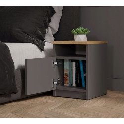 Тумба прикроватная TopEshop Galax 30 1D (Anthracite/Artisan Oak) Thumb