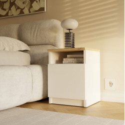 Тумба прикроватная TopEshop Galax 30 1D (White/Artisan Oak)