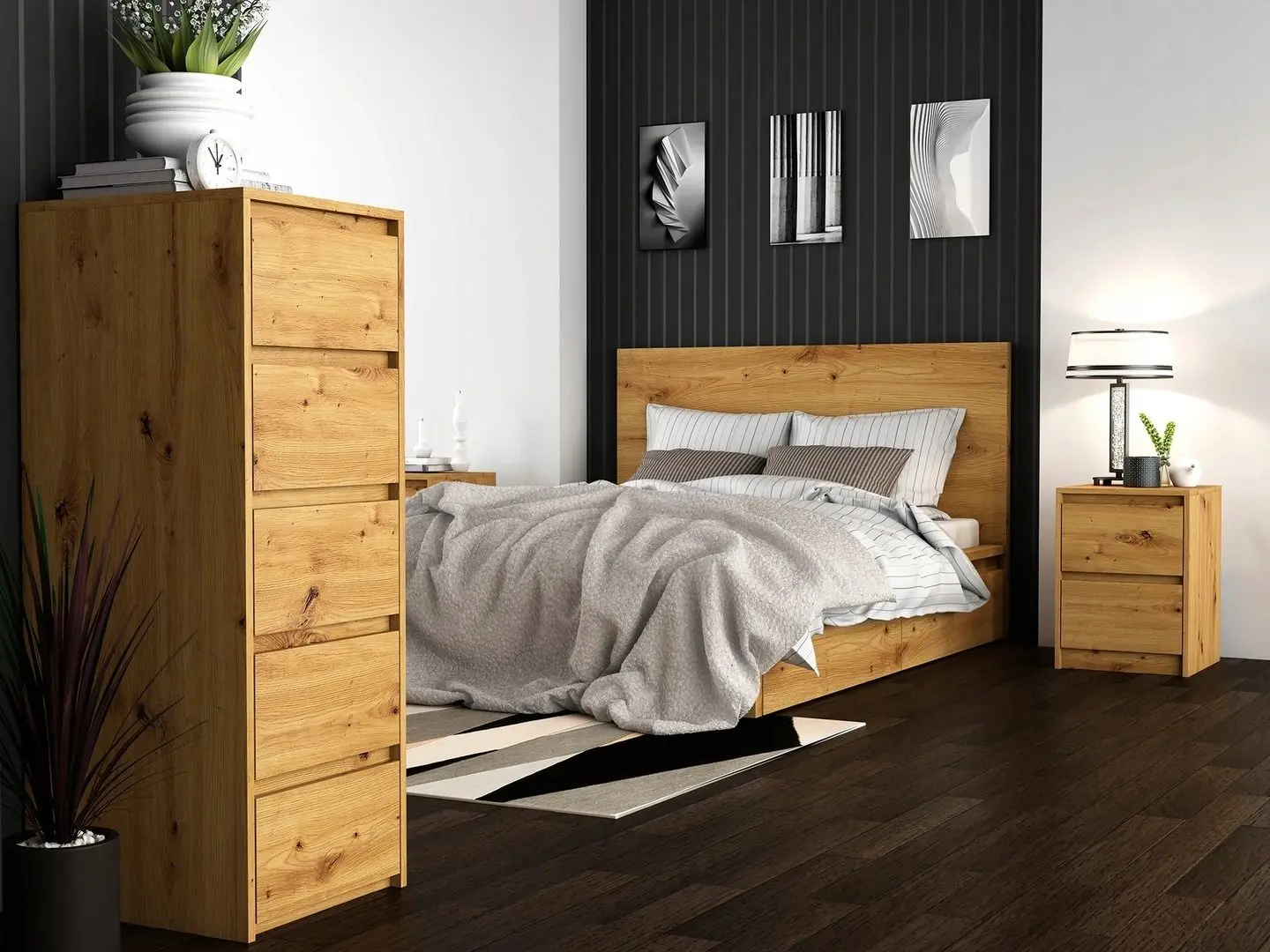 Тумба прикроватная TopEshop Karo K2 (Artisan Oak)