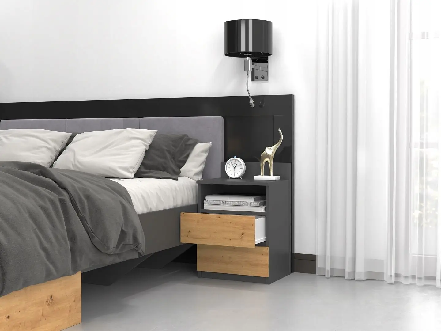 Noptiera TopEshop Malwa M1 (Anthracite/Artisan Oak)