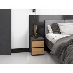 Тумба прикроватная TopEshop Malwa M2 (Anthracite/Artisan Oak) Thumb