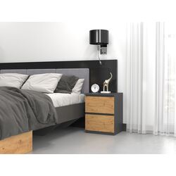 Тумба прикроватная TopEshop Malwa W2 (Anthracite/Artisan Oak) Thumb