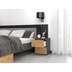 Тумба прикроватная TopEshop Malwa W2 (Anthracite/Artisan Oak) Thumb