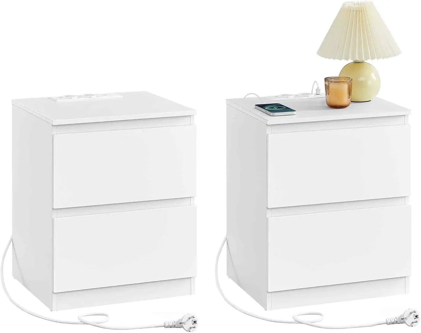 Набор прикроватных тумбочек Vasagle Kailyn LET821W02 (White)