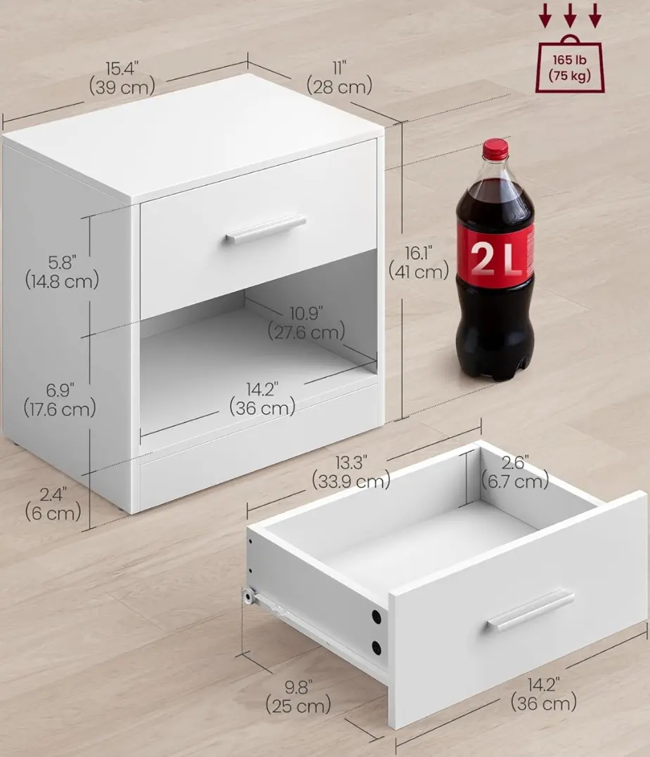 Set de noptiere Vasagle LET819T14 (White)