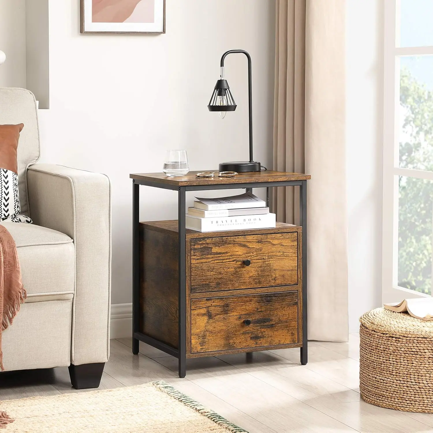 Noptiera Vasagle LET067B01 (Rustic Brown/Black)