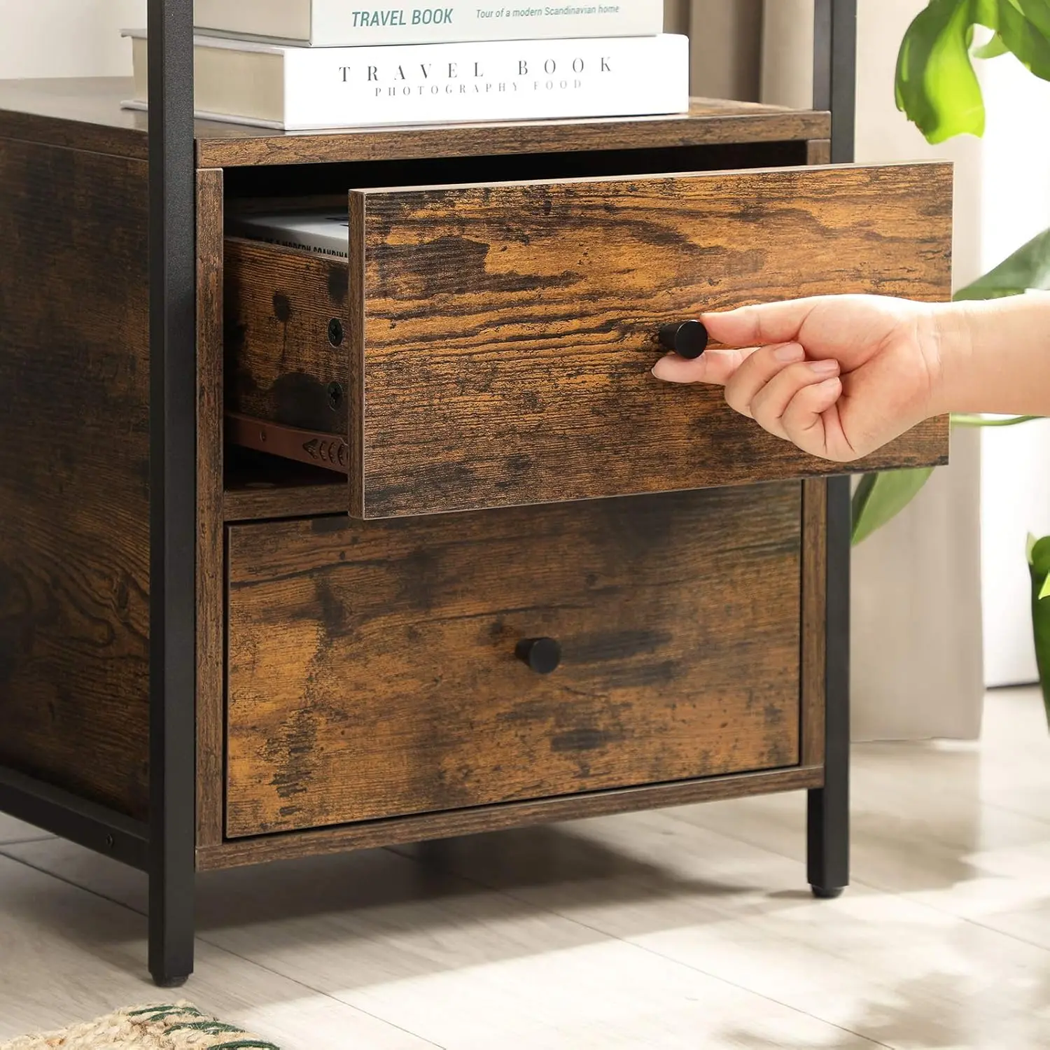 Noptiera Vasagle LET067B01 (Rustic Brown/Black)