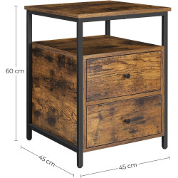 Noptiera Vasagle LET067B01 (Rustic Brown/Black) Thumb