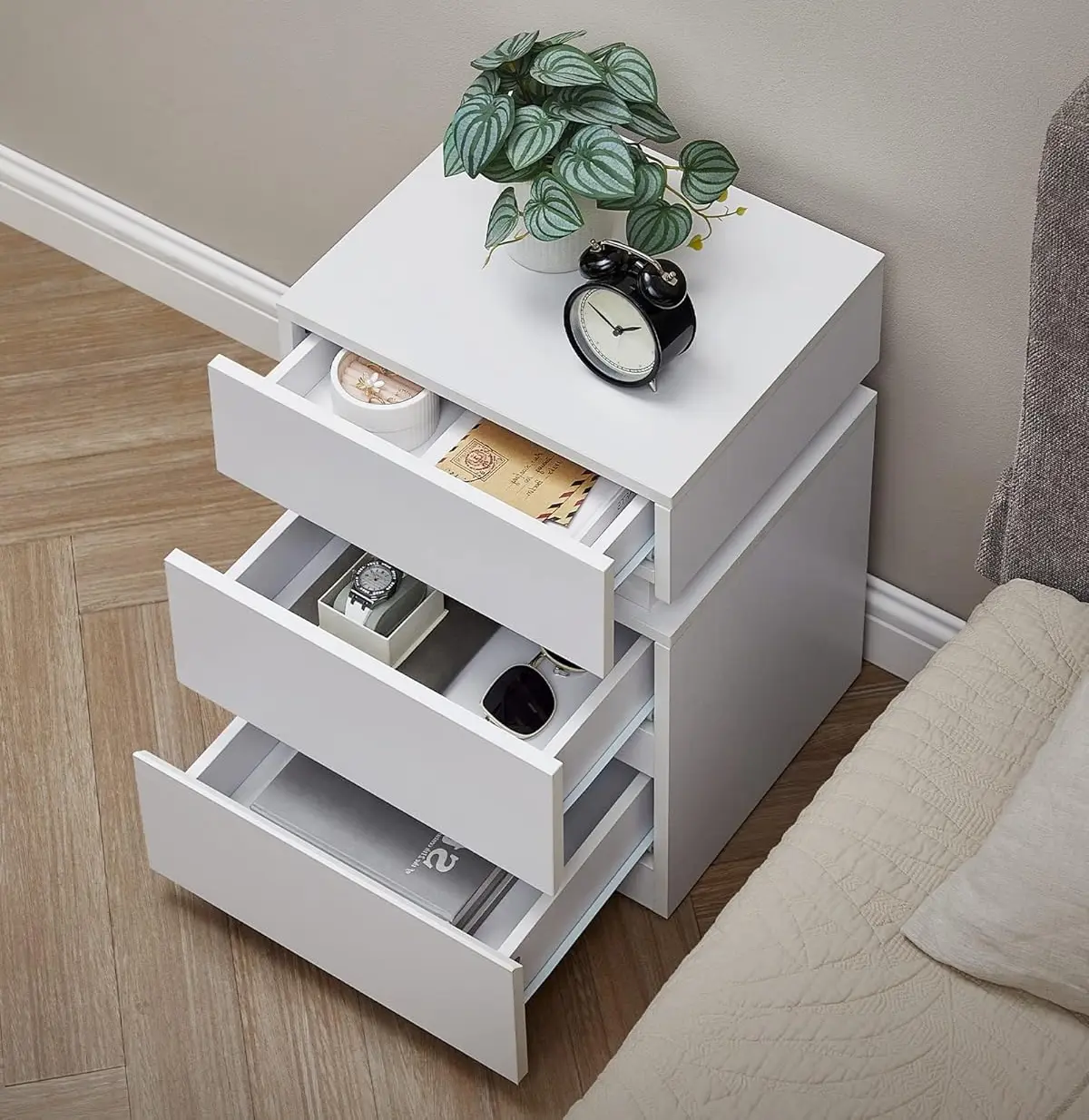 Тумба прикроватная Vasagle LET630T10 (White) - 5