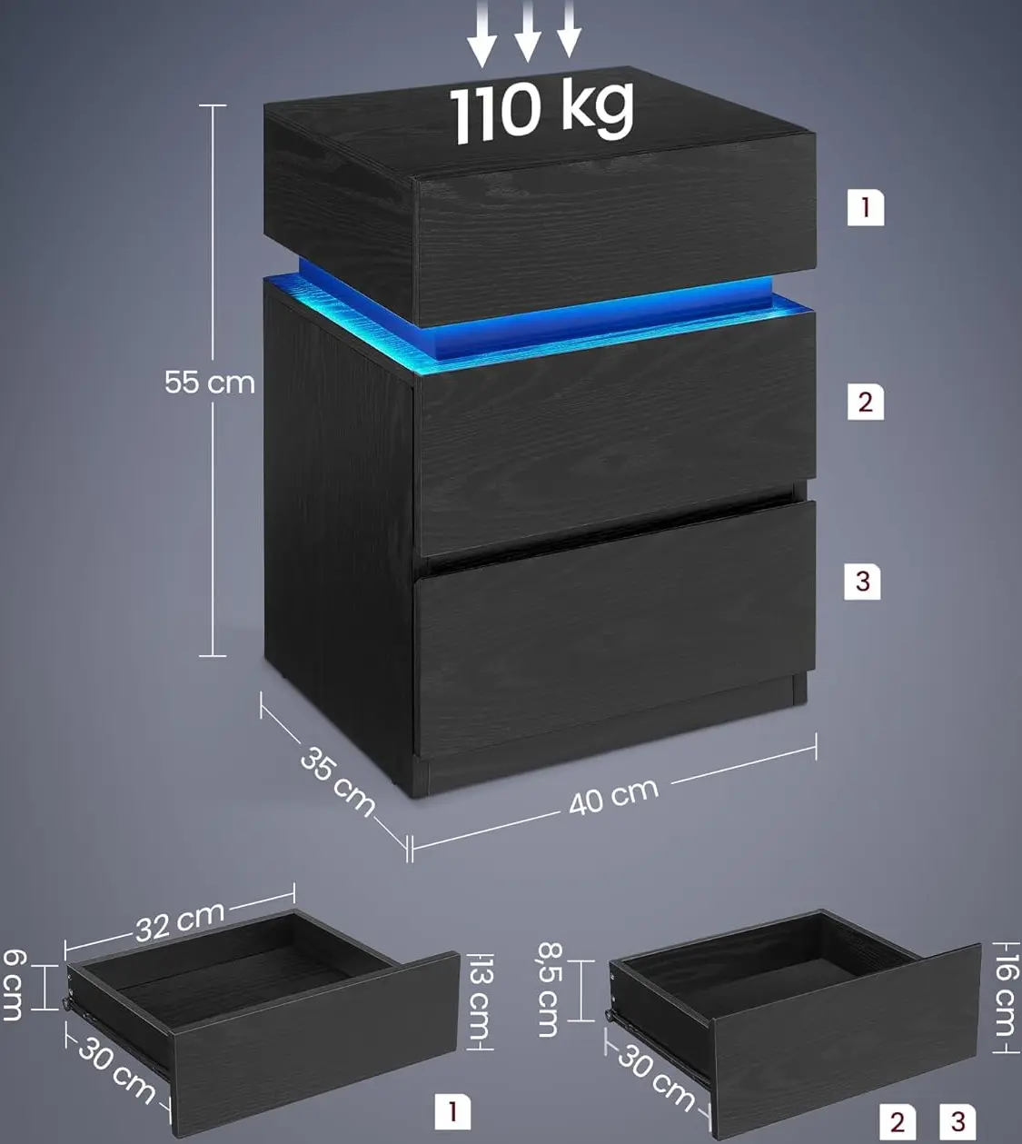 Noptiera Vasagle LET630T56 (Black) - 5