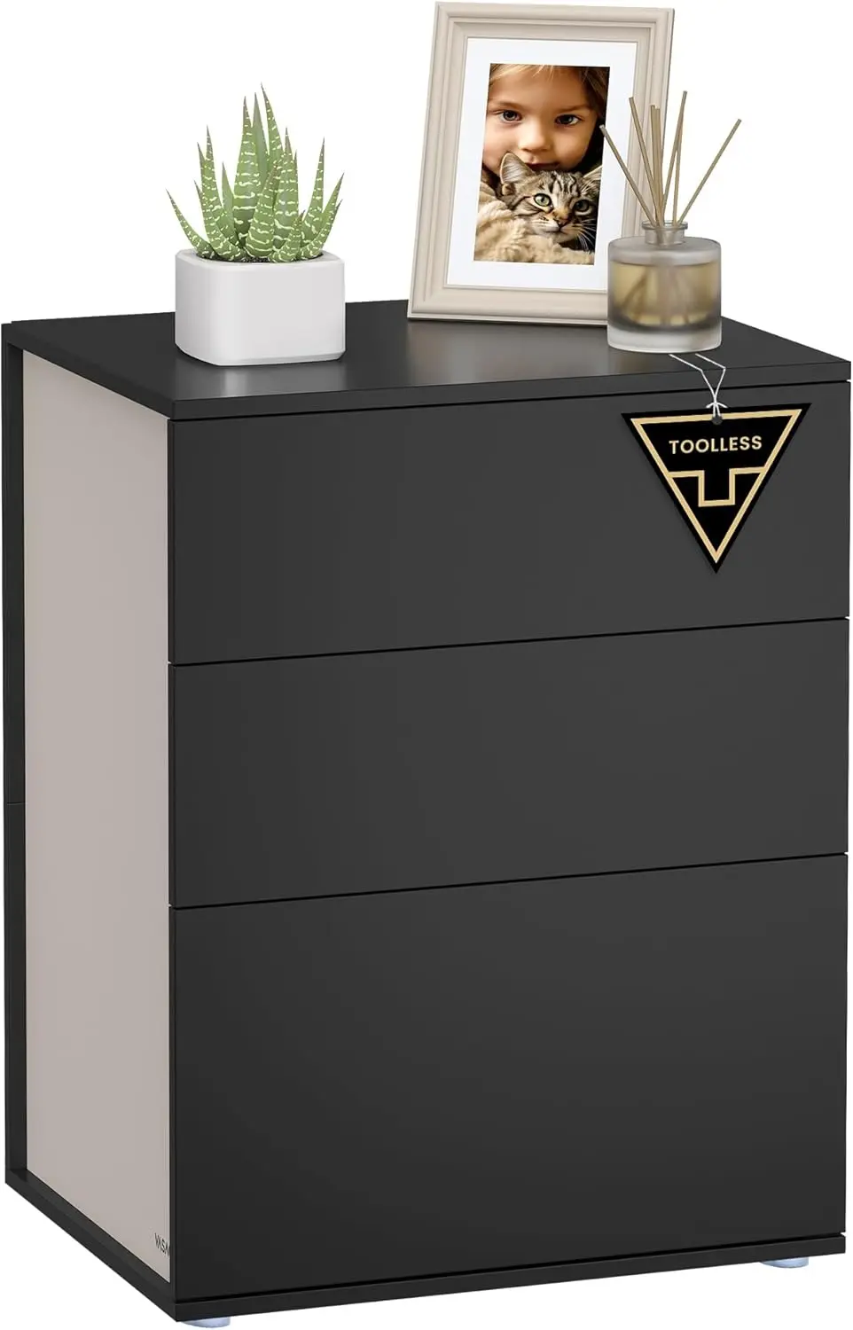 Noptiera Vasagle LET778B01 (Ink Black/Cappuccino)